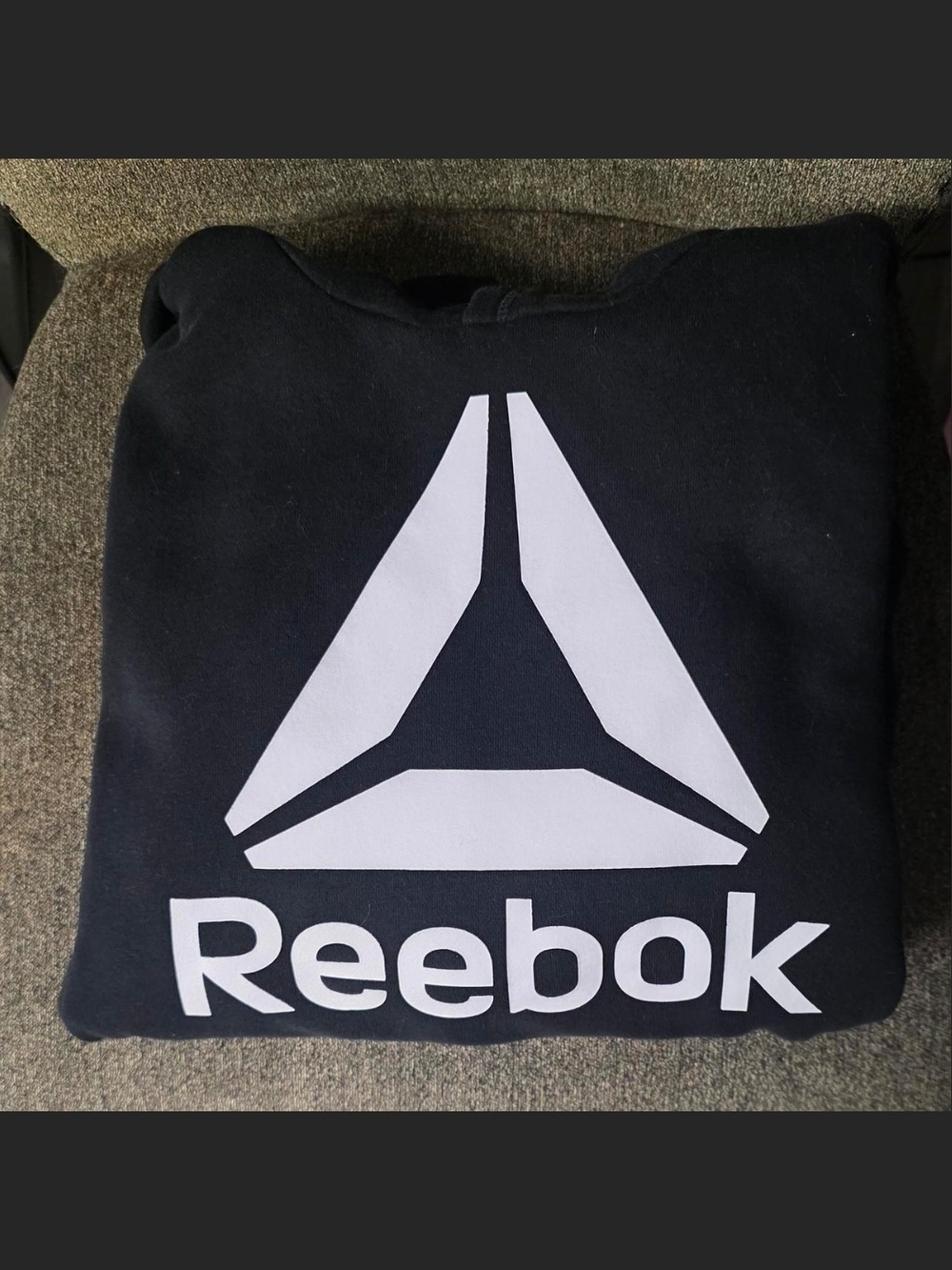 Reebok Men’s Black Sweatshirt with White Logo